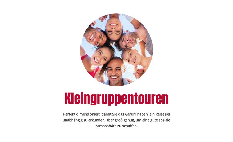 Kleingruppentouren Website-Modell