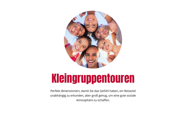 Kleingruppentouren Website-Vorlage