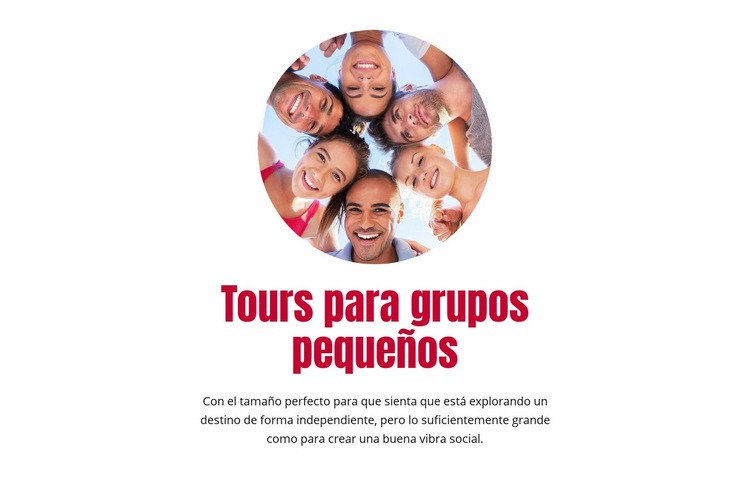 Tours para grupos pequeños Página de destino