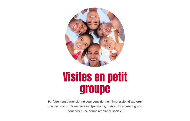 Visites en petit groupe Page de destination