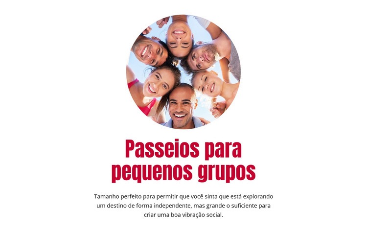 Passeios para pequenos grupos Design do site