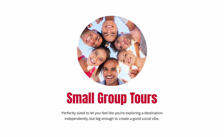 Small group tours  WordPress Website Builder