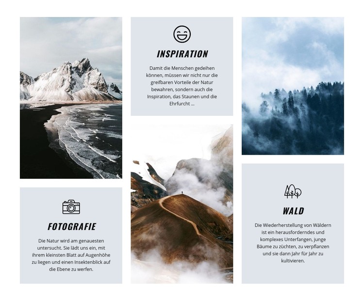 Die Natur ist eine Inspiration CSS-Vorlage