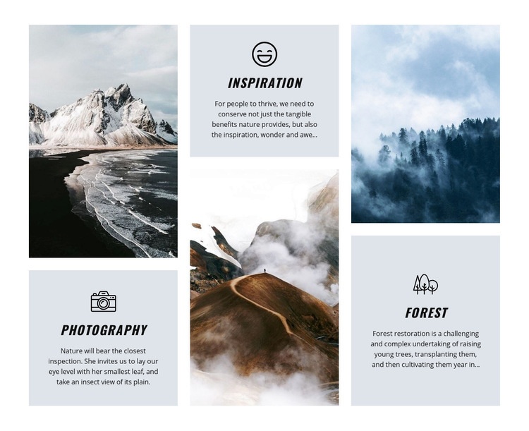 Nature is an inspiration Elementor Template Alternative