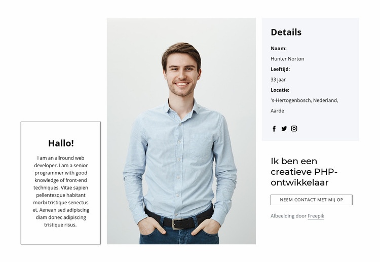 Ik maak applicaties en websites Website mockup