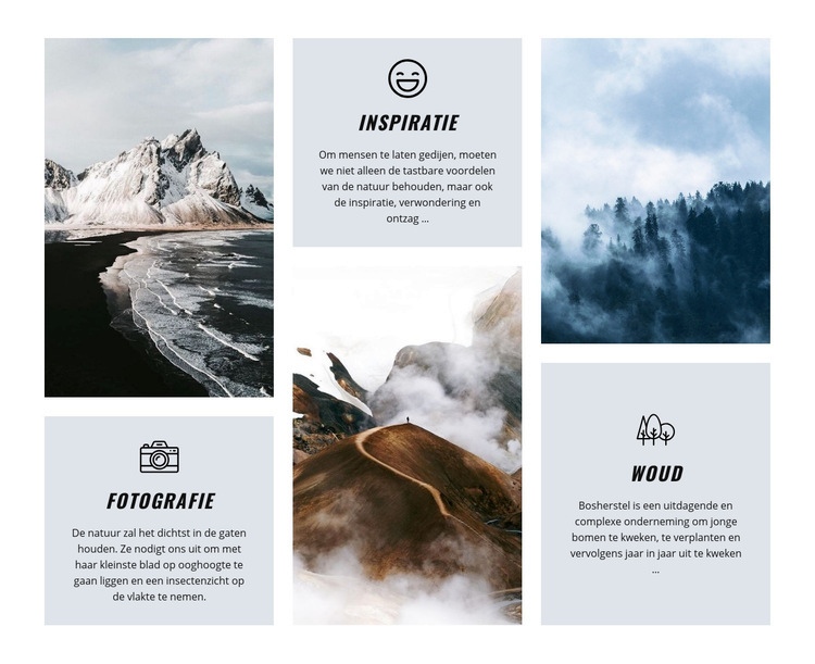 De natuur is een inspiratie Website ontwerp