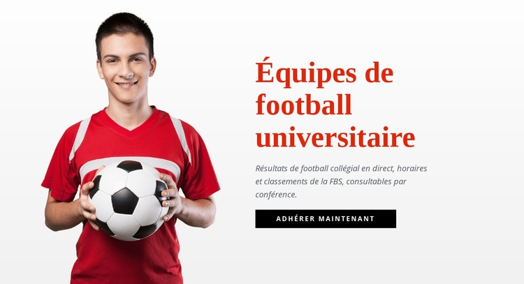 Équipes de football universitaire Créateur de site Web HTML