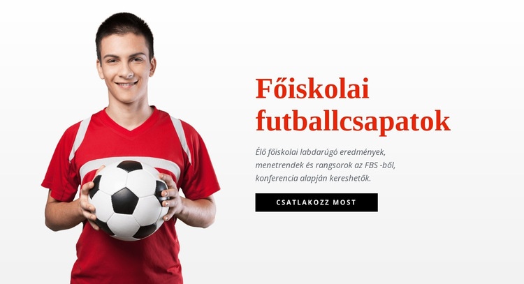 Főiskolai futballcsapatok HTML Sablon