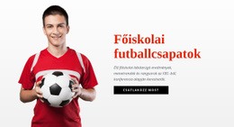 Főiskolai Futballcsapatok - Egyszerű Webhelysablon