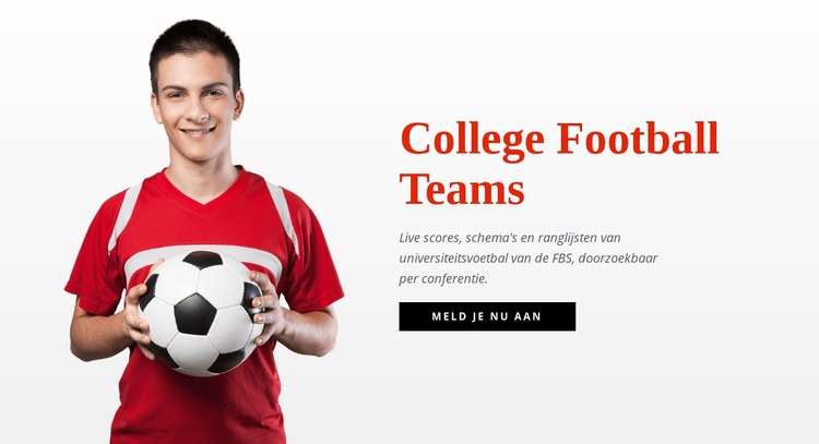 College voetbalteams Website Builder-sjablonen