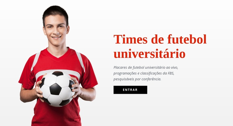 Times de futebol universitário Design do site