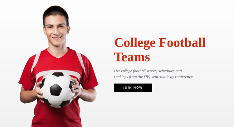 College fotbollslag Html webbplatsbyggare
