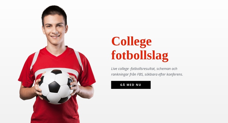 College fotbollslag Webbplats mall
