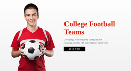College Football Teams - Personal Website Templates