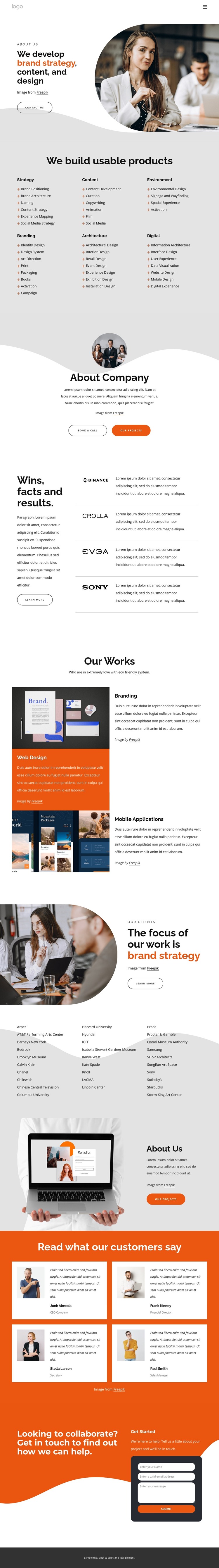 We are an independent brand strategy and design studio HTML Template