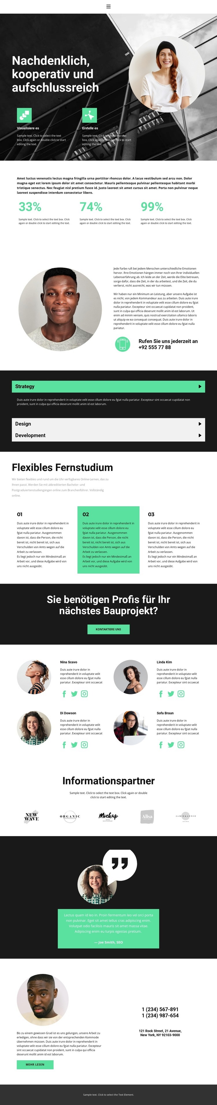 Vielseitiger Ansatz Website Builder-Vorlagen