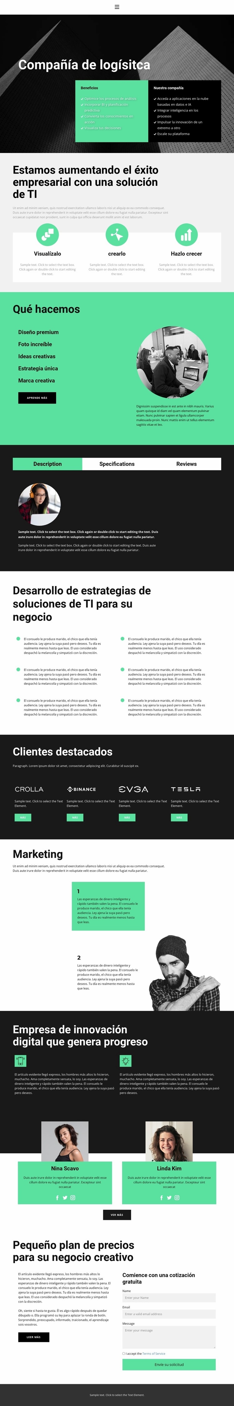 Soluciones logísticas Diseño de páginas web