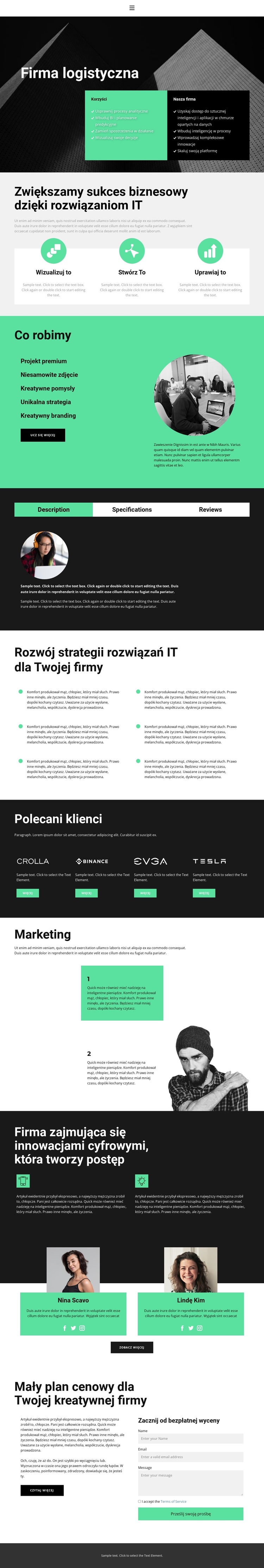 Rozwiązania logistyczne Szablon witryny sieci Web