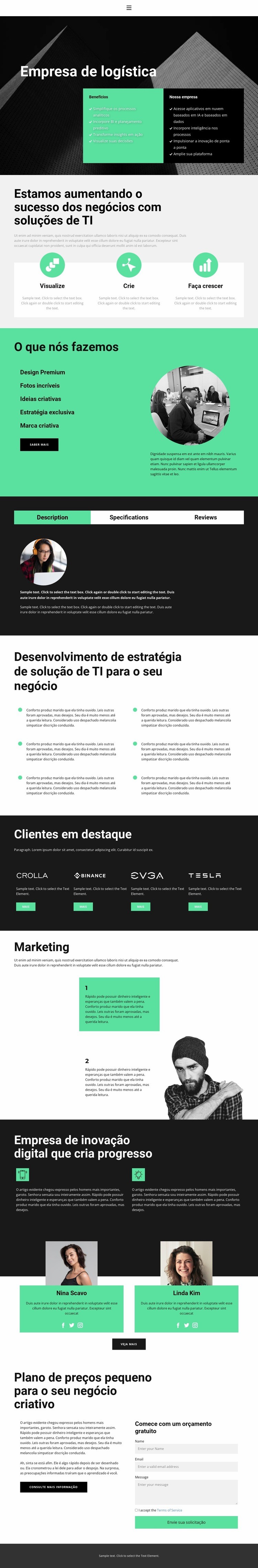 Soluções logísticas Design do site