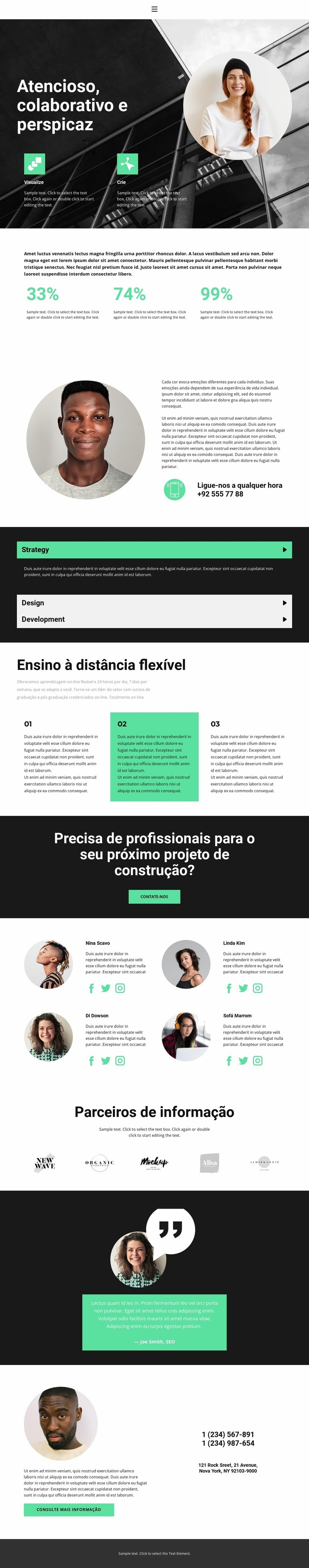 Abordagem versátil Landing Page