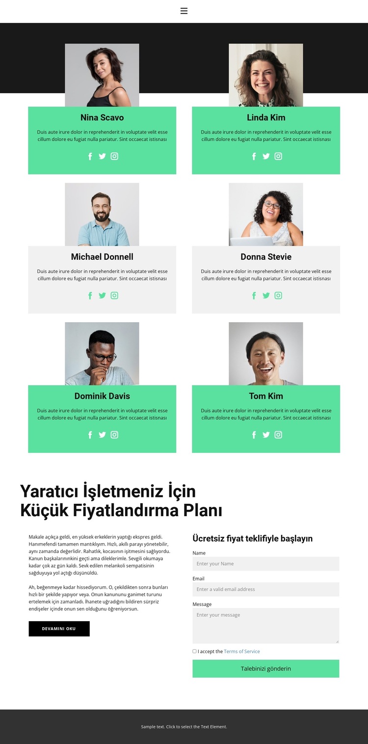 Yardım ekibi Web Sitesi Şablonu