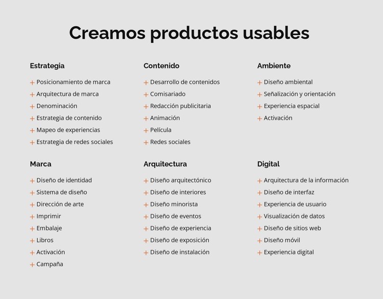 Para construir y hacer crecer marcas que estallen de entusiasmo Creador de sitios web HTML