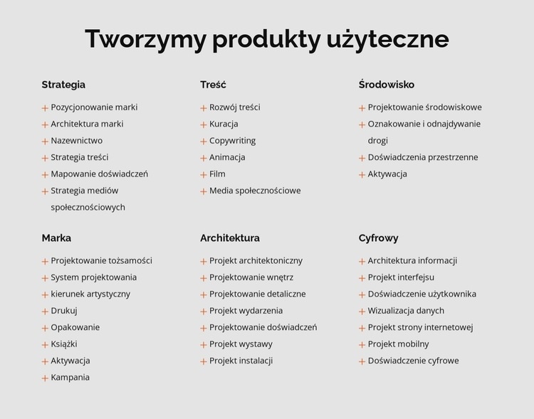 Tworzyć i rozwijać marki, które tryskają ekscytacją Makieta strony internetowej