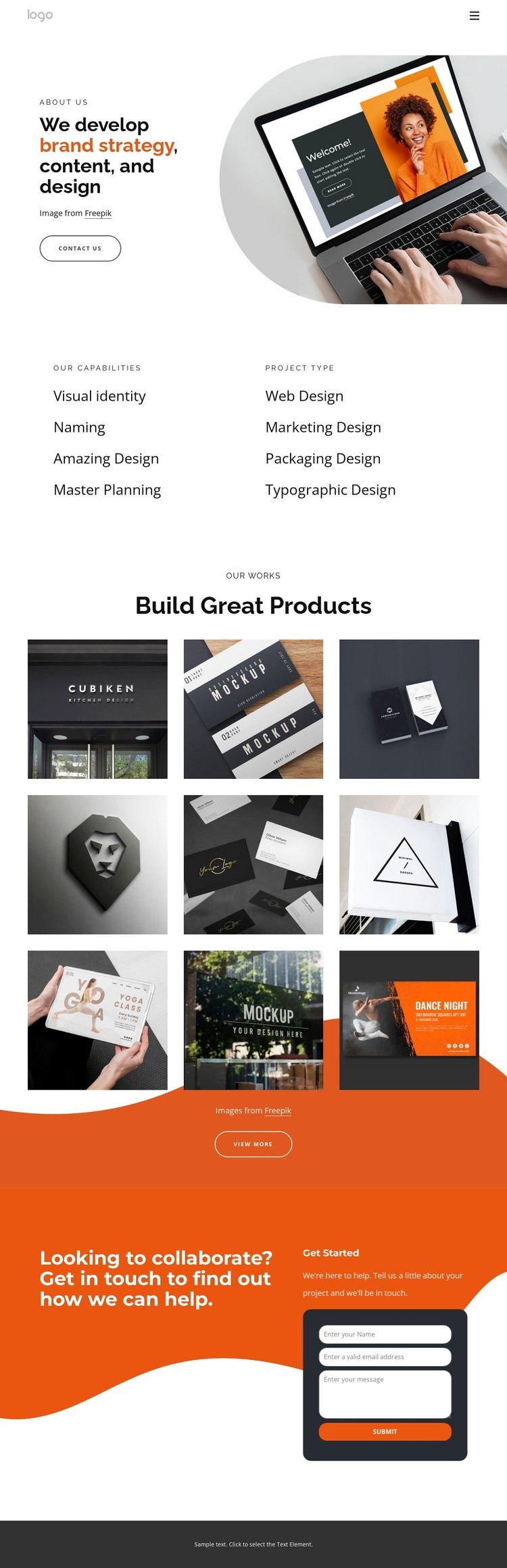 We create thoughtful experiences for humans Homepage Design