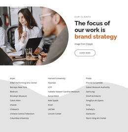 The Focus Of Work Is Brand Strategy - Custom One Page Template