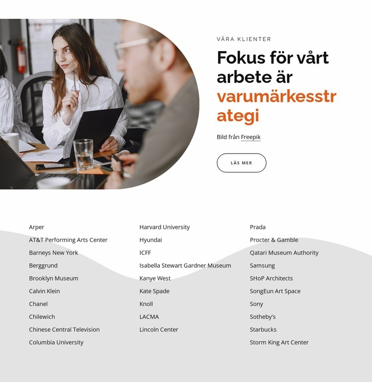 Fokus för arbetet är varumärkesstrategi CSS -mall