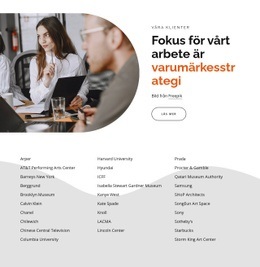 Fokus För Arbetet Är Varumärkesstrategi - Modern Webbplatsdesign