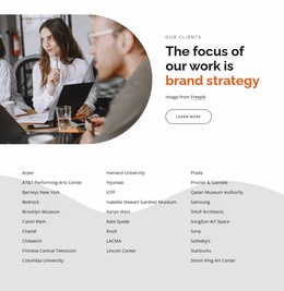 The Focus Of Work Is Brand Strategy - Modern Website Builder