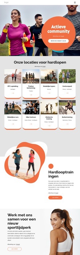 Multifunctionele Landingspagina Voor Over Hardloopclub