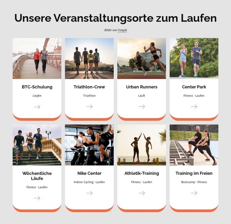 Unsere Austragungsorte zum Laufen HTML5-Vorlage