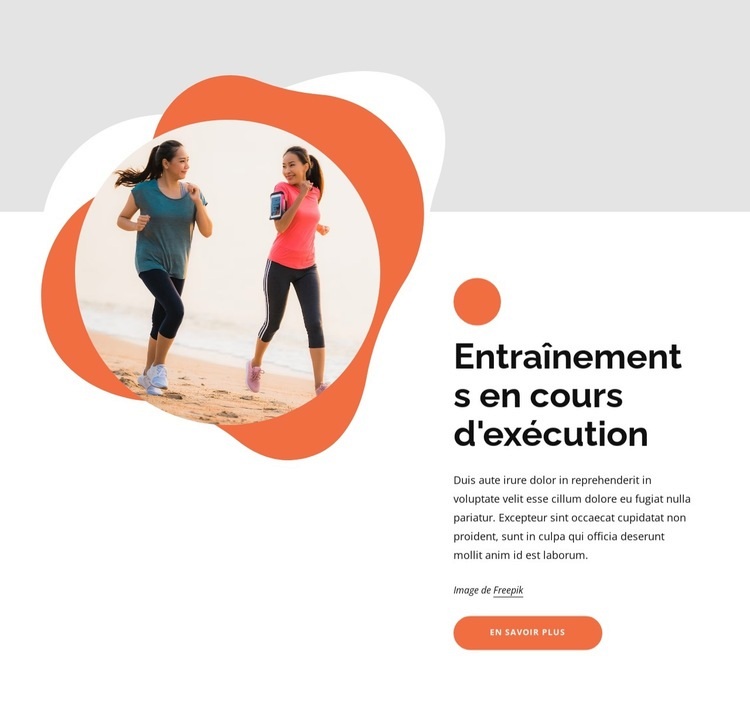 Entraînements de course à pied pour débutants Créateur de site Web HTML