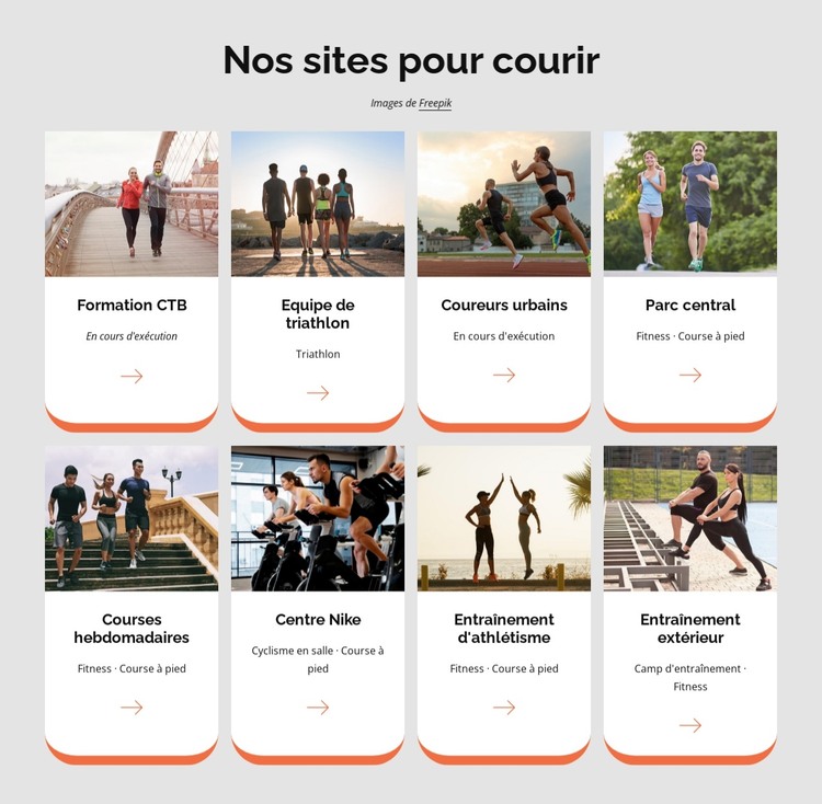 Nos sites pour courir Modèle HTML