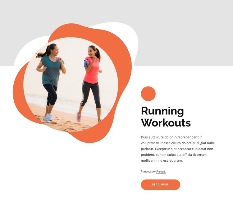 Running workouts for beginners HTML Template
