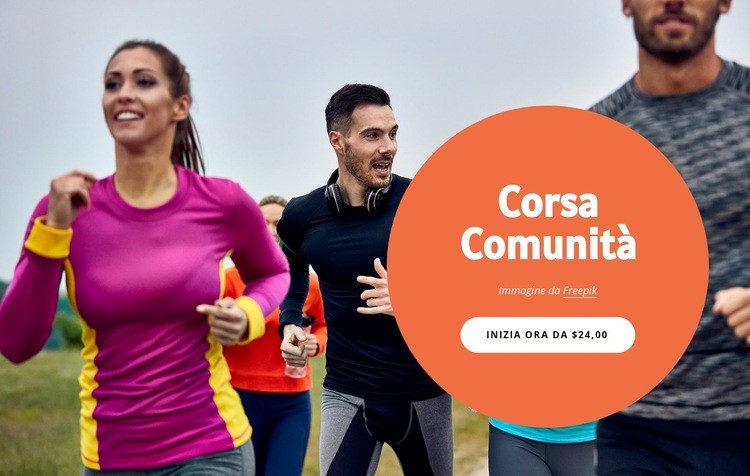 Comunità in corsa Mockup del sito web