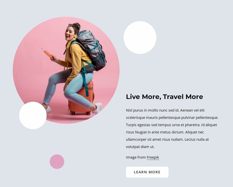 Circle image with shapes Landing Page