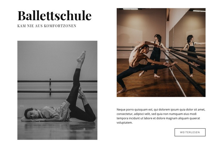 Klassische Ballettschule Website-Modell