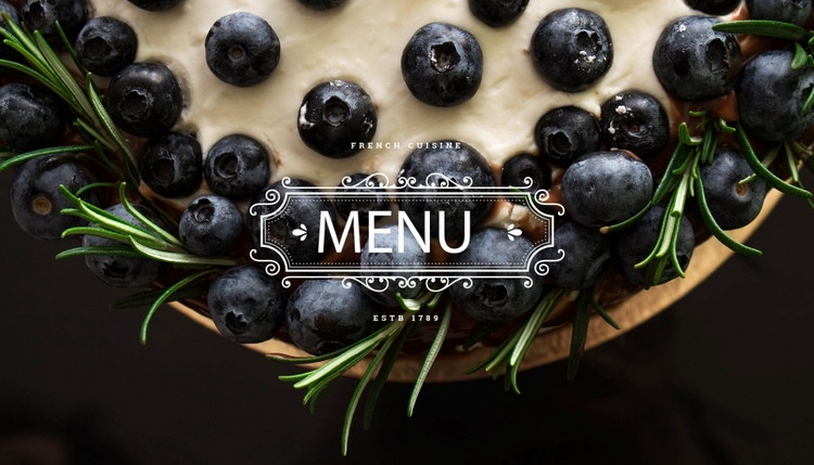 Menú para cafetería o restaurante Página de destino