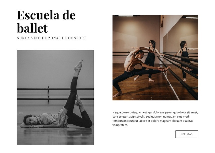 Escuela de ballet clásico Página de destino