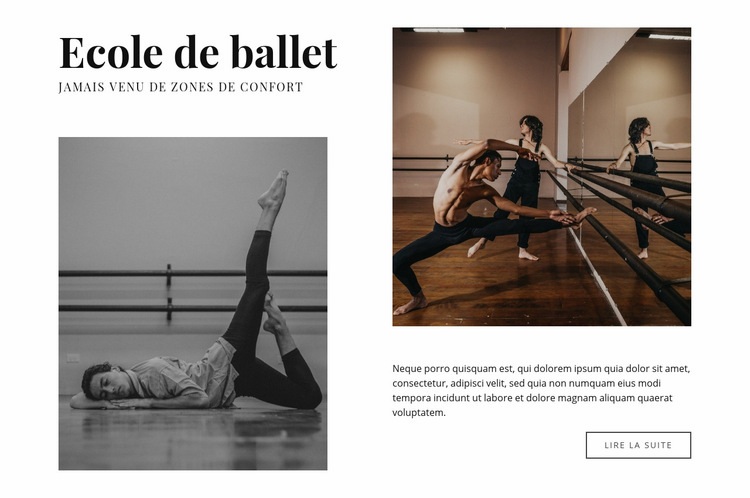 Ecole de ballet classique Modèle d'une page