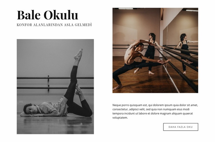 Klasik bale okulu Bir Sayfa Şablonu
