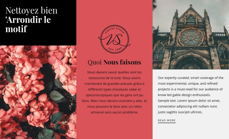 Arrondir le design Page de destination