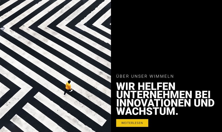 Unternehmen innovieren und wachsen Landing Page