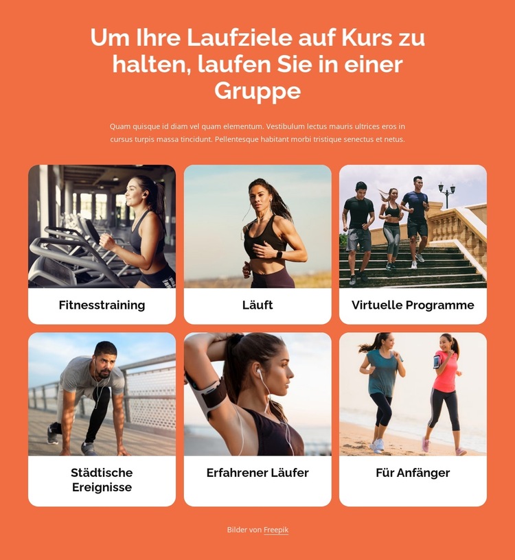 Laufen mit anderen Leuten Website-Vorlage