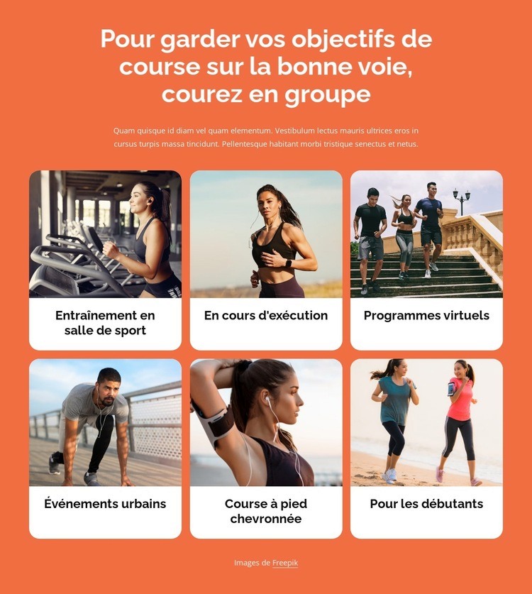 Courir avec d'autres personnes Modèle HTML5