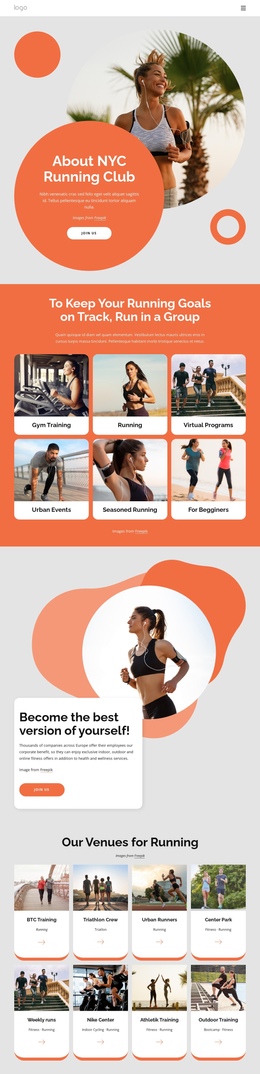 Run In A Group - Free Website Template