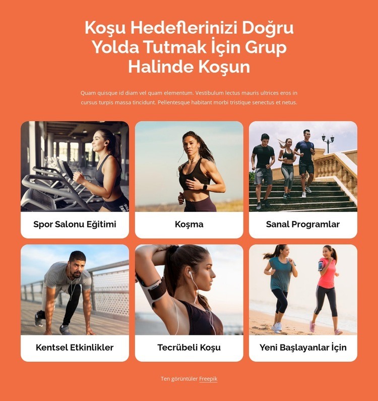 Başkalarıyla koşmak Web Sitesi Mockup'ı